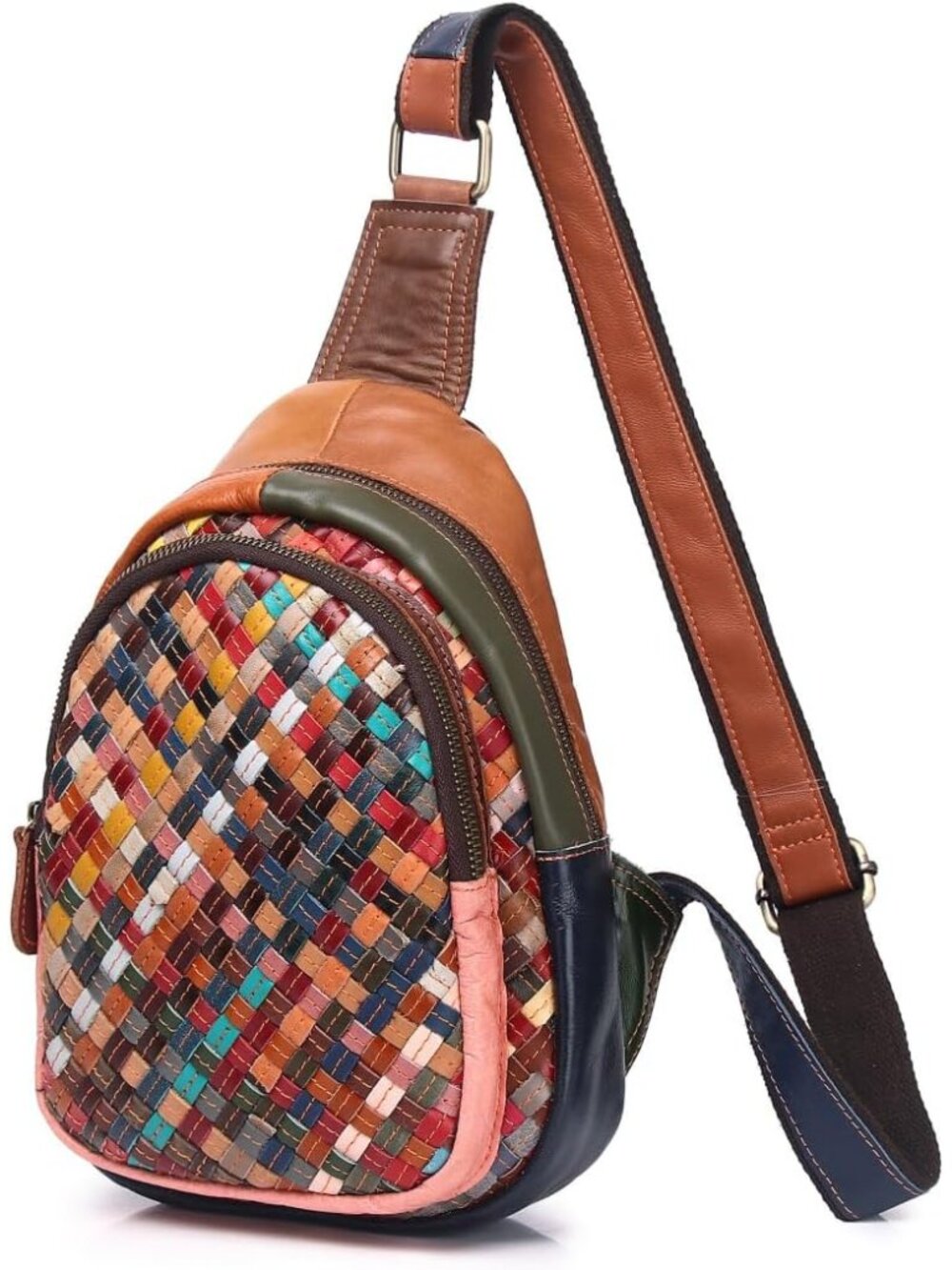 Sling Bag for women Small Leather - Trendy Crossbody Bags, Chest Bag Colorful Wo